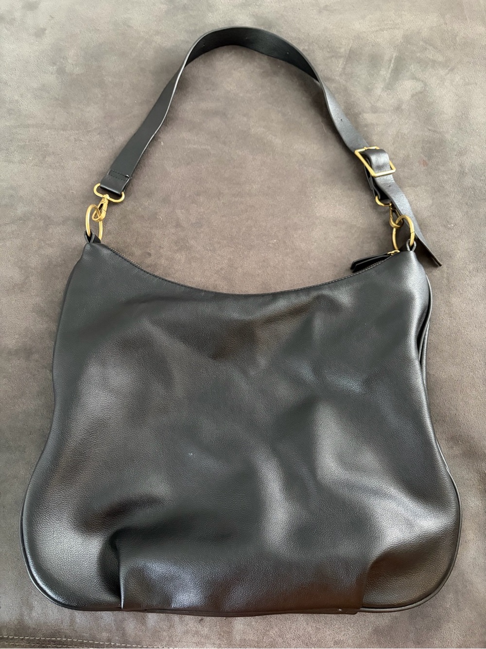 American Eagle Black Slouchy Hobo Shoulder Bag Faux Leather